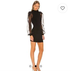 Lea & Viola Black Dress with Sheer Sleeves
